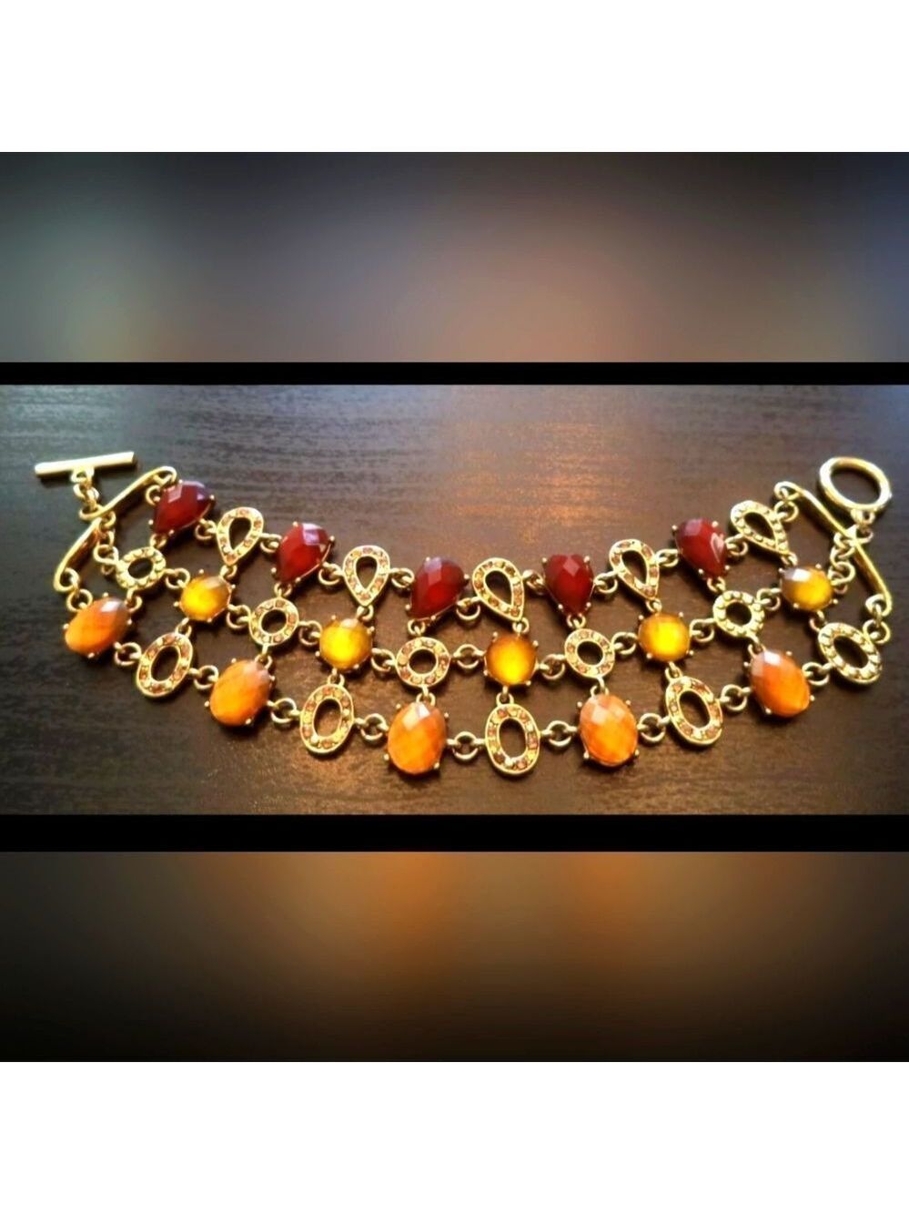 VINTAGE ESTATE SIGNED LIZ CLAIBORNE RHINESTONE 7" BRACELET